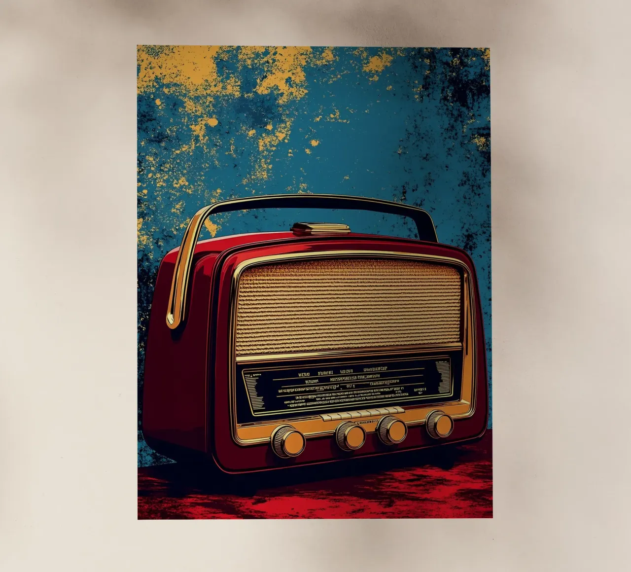 Radio d'epoca - Pop Art pellicola backlit da ColorCrash Gallery
