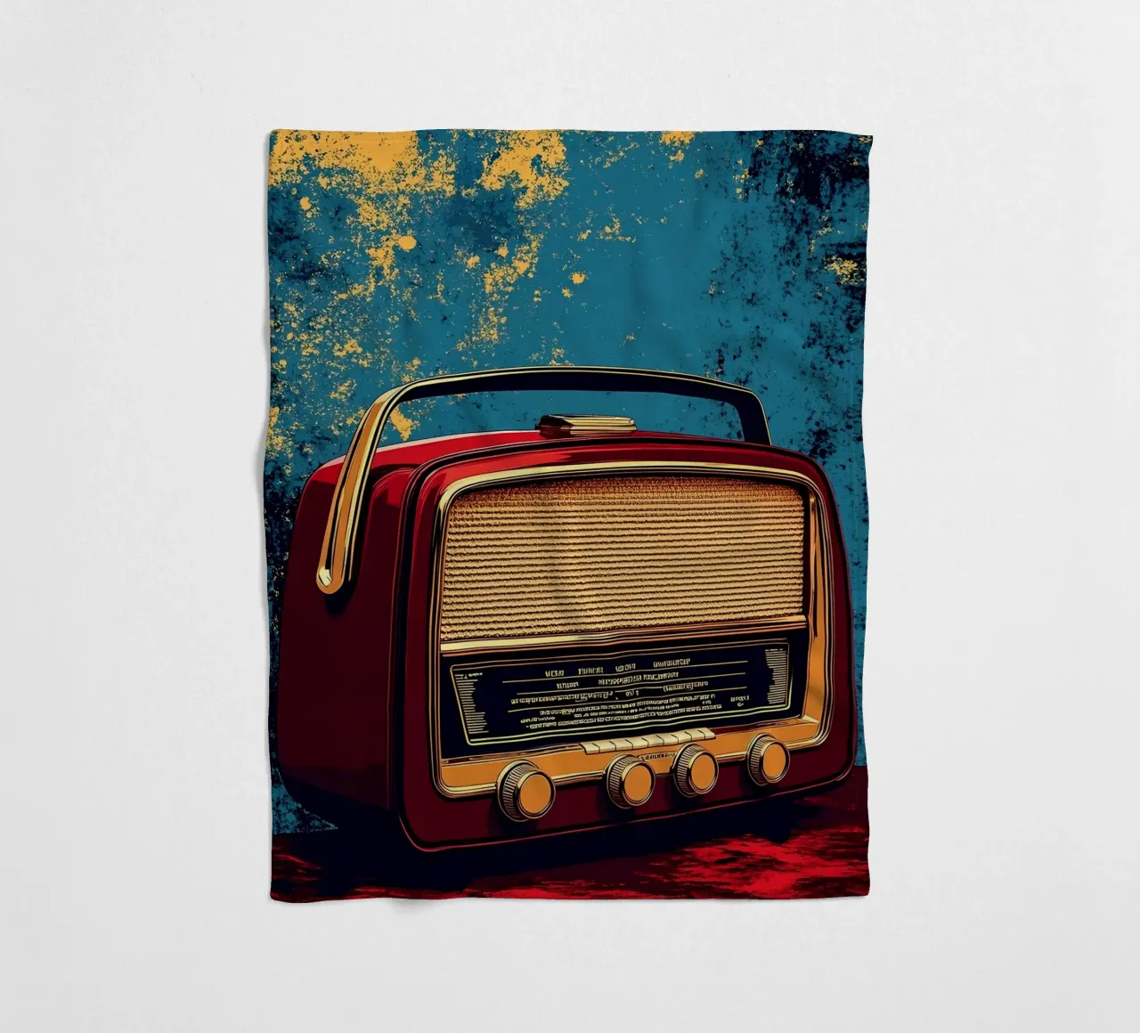 Radio d'epoca - Pop Art coperta in pile da ColorCrash Gallery