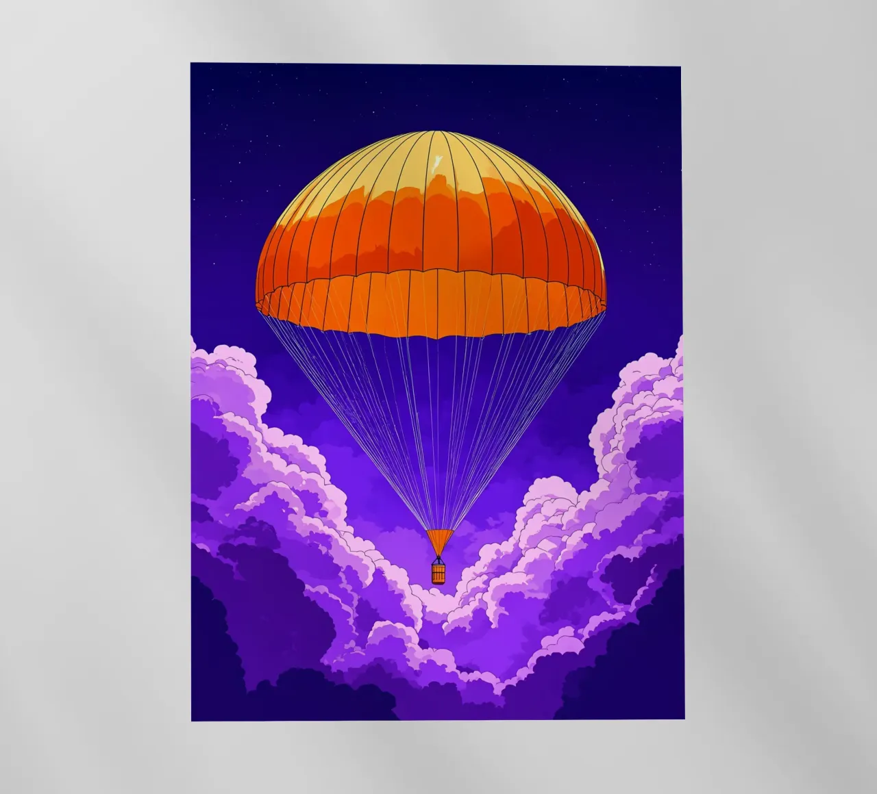 Paracadute nel cielo - Pop Art pellicola backlit da ColorCrash Gallery