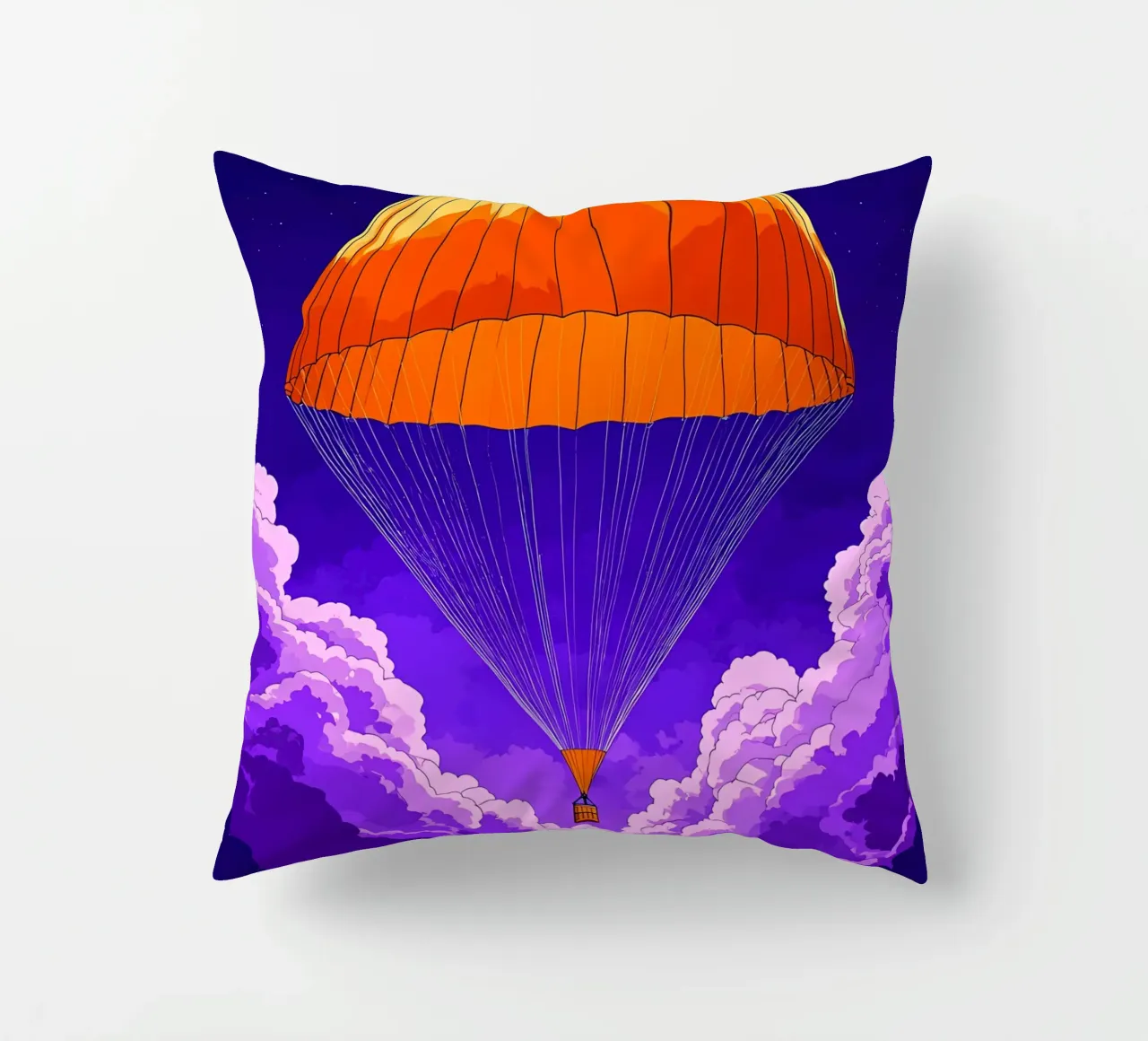 Paracadute nel cielo - Pop Art cuscino da ColorCrash Gallery