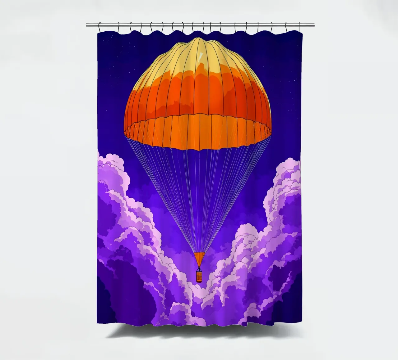 Paracadute nel cielo - Pop Art tenda da doccia da ColorCrash Gallery
