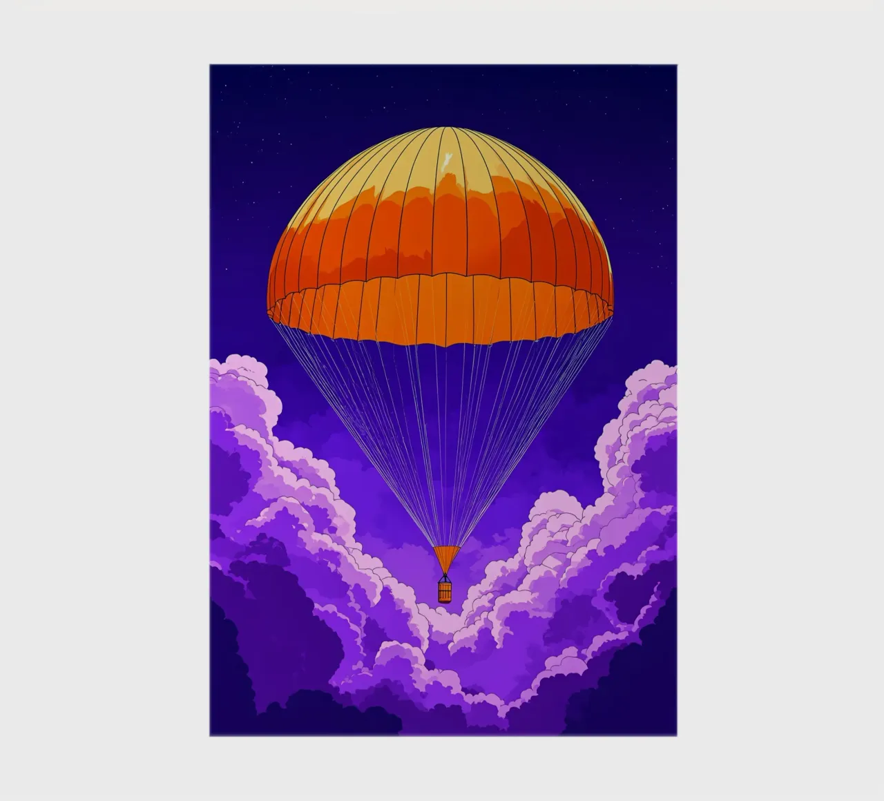 Parachute In Sky - Pop Art notebook by ColorCrash Gallery
