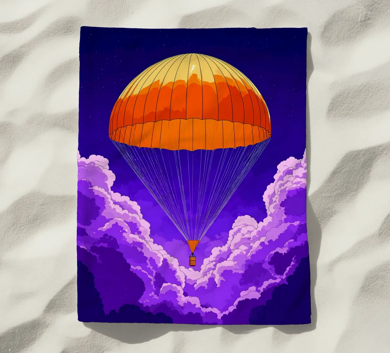 Paracadute nel cielo - Pop Art telo mare da ColorCrash Gallery