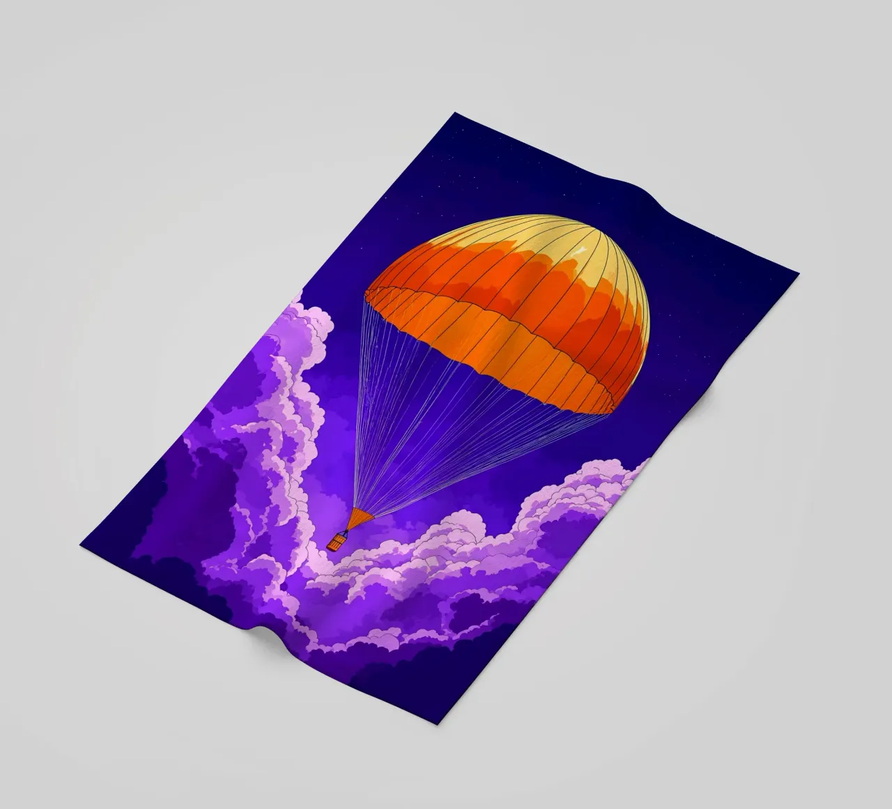 Paracadute nel cielo - Pop Art telo mare da ColorCrash Gallery