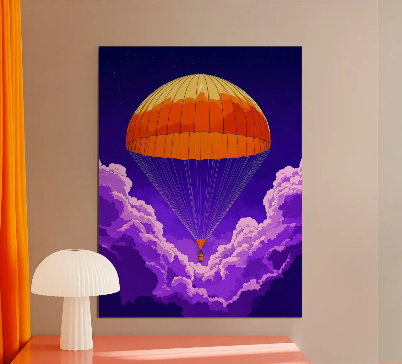 Paracadute nel cielo - Pop Art carta hahnemühle da ColorCrash Gallery