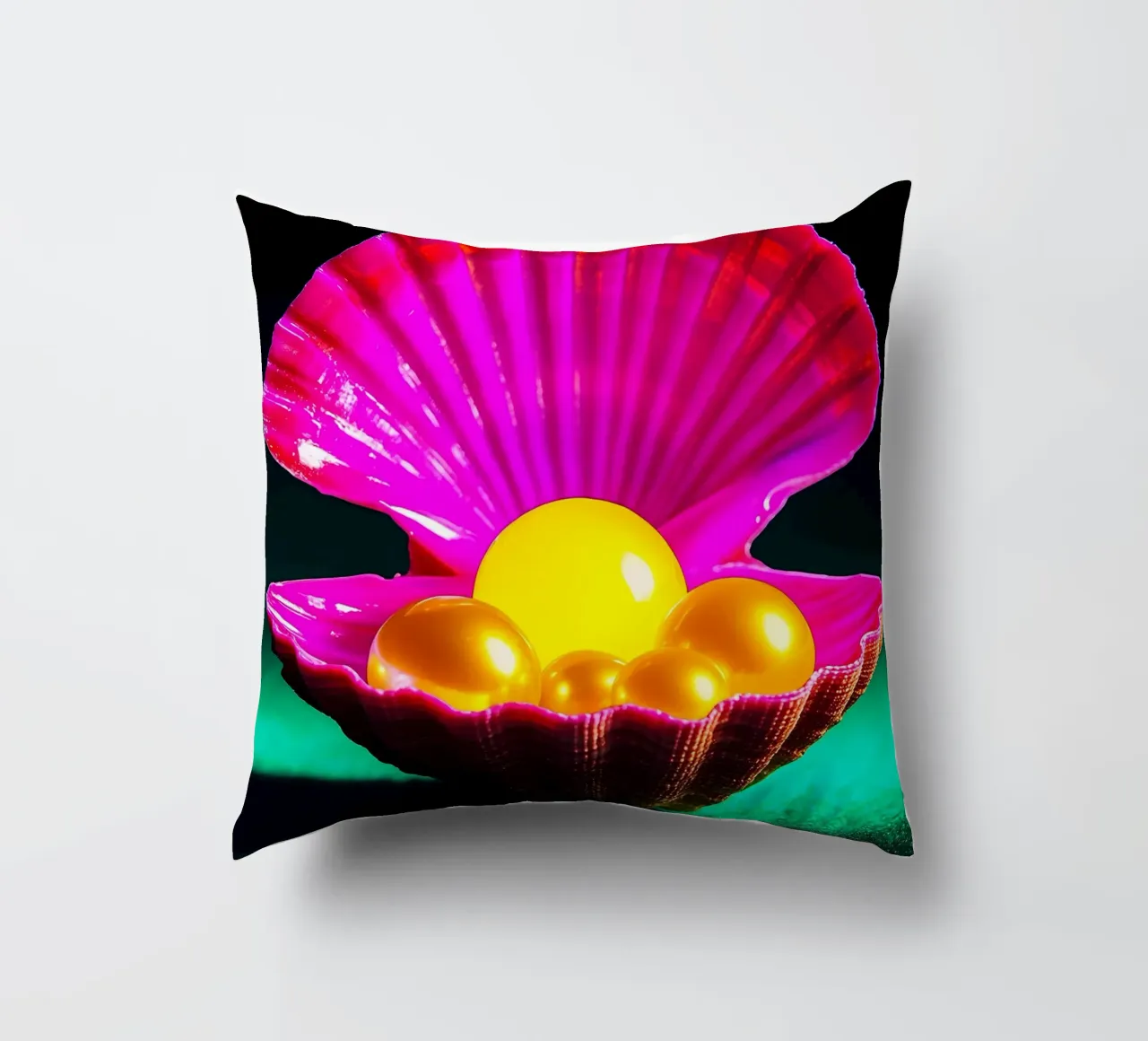 Perla in conchiglia - Pop Art cuscino da ColorCrash Gallery