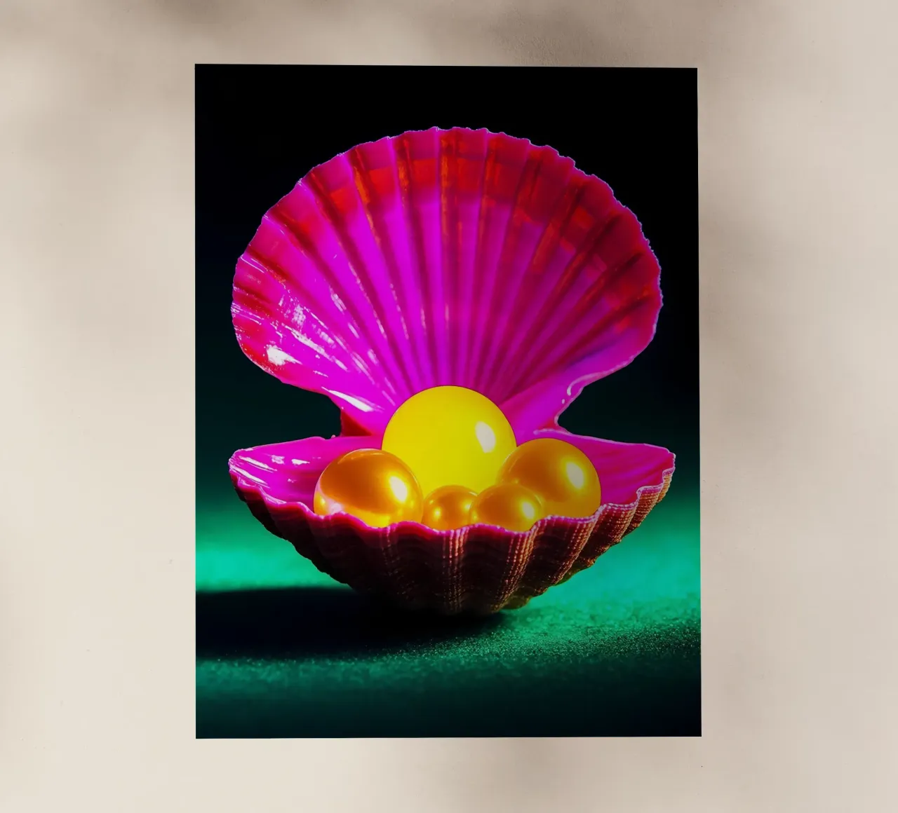Perla in conchiglia - Pop Art pellicola backlit da ColorCrash Gallery