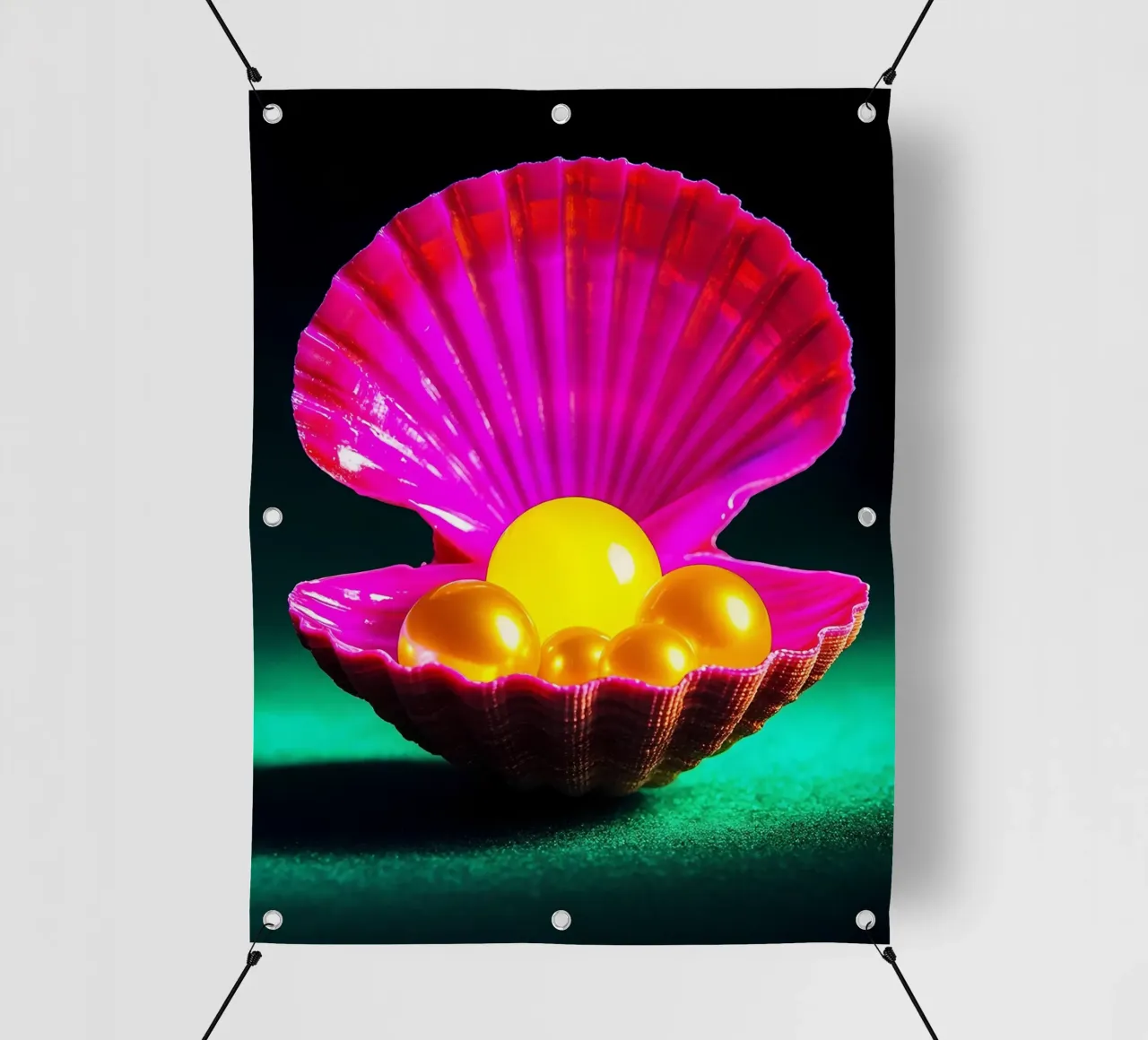 Perla in conchiglia - Pop Art telo in pvc da ColorCrash Gallery