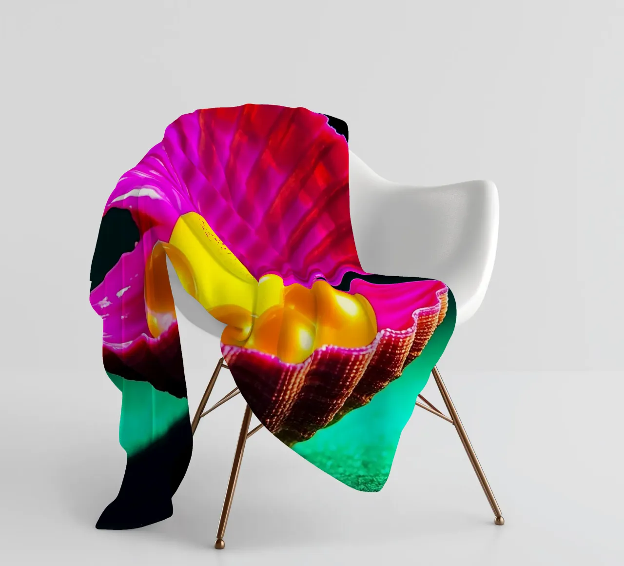 Perla in conchiglia - Pop Art coperta in pile da ColorCrash Gallery