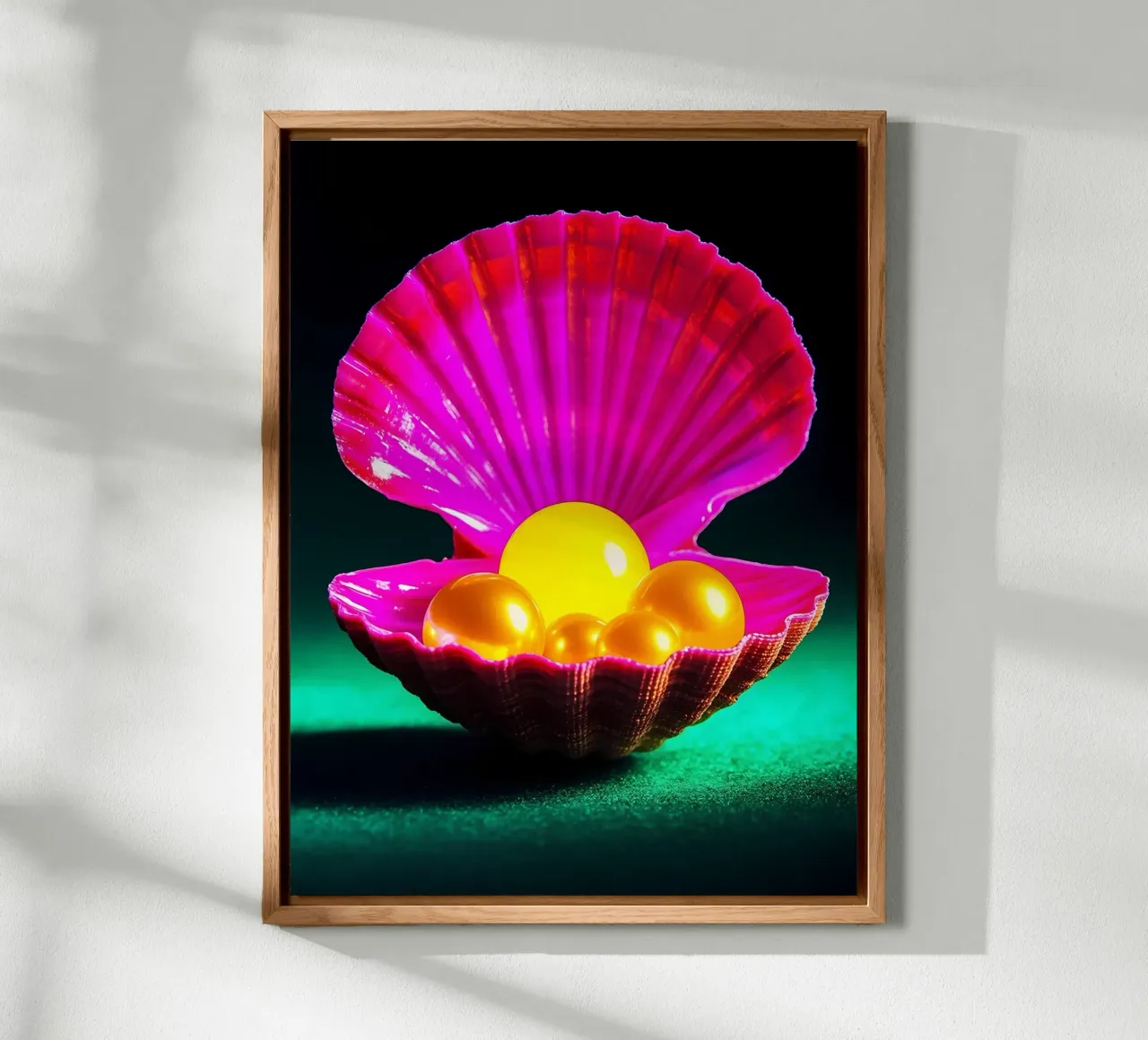 Perla in conchiglia - Pop Art alluminio dibond da ColorCrash Gallery