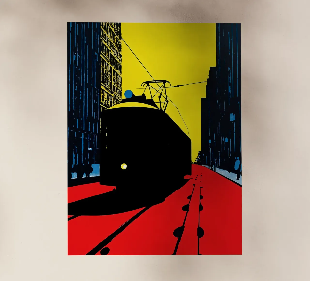 Tram - Pop Art pellicola backlit da ColorCrash Gallery