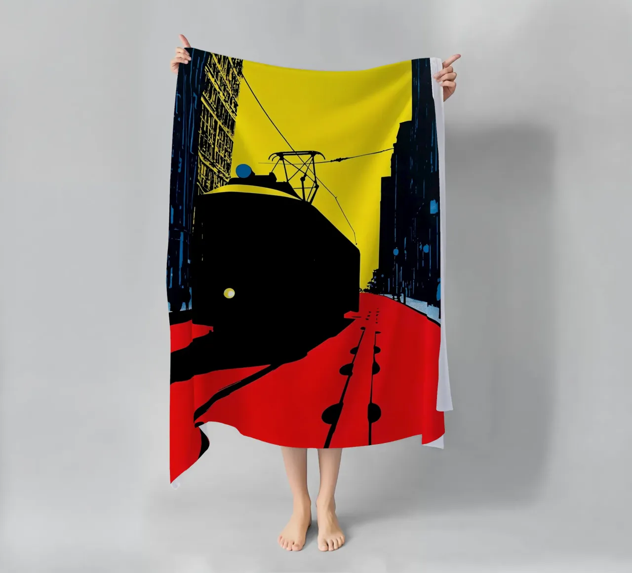 Tram - Pop Art telo mare da ColorCrash Gallery