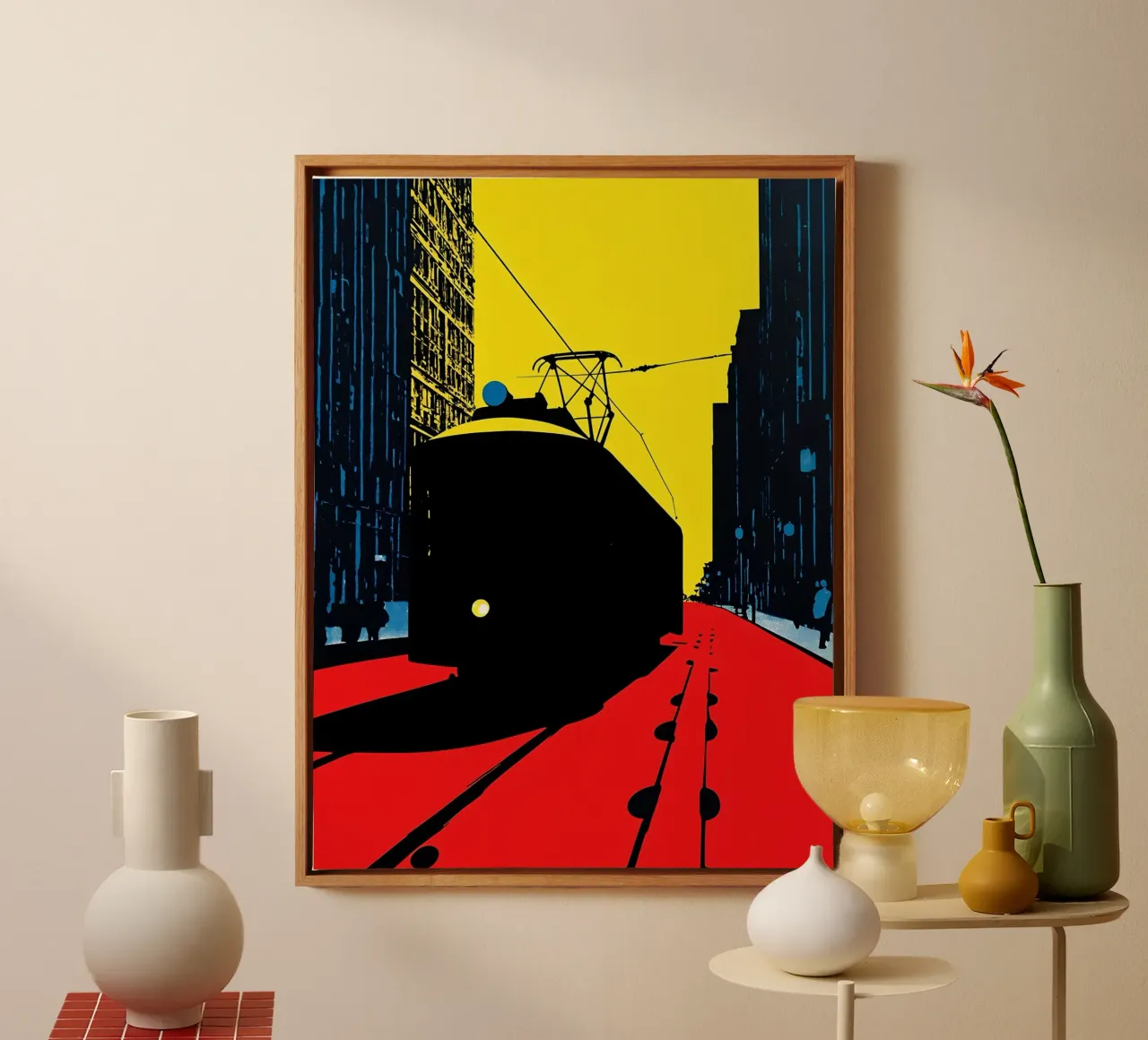 Tram - Pop Art tela da ColorCrash Gallery