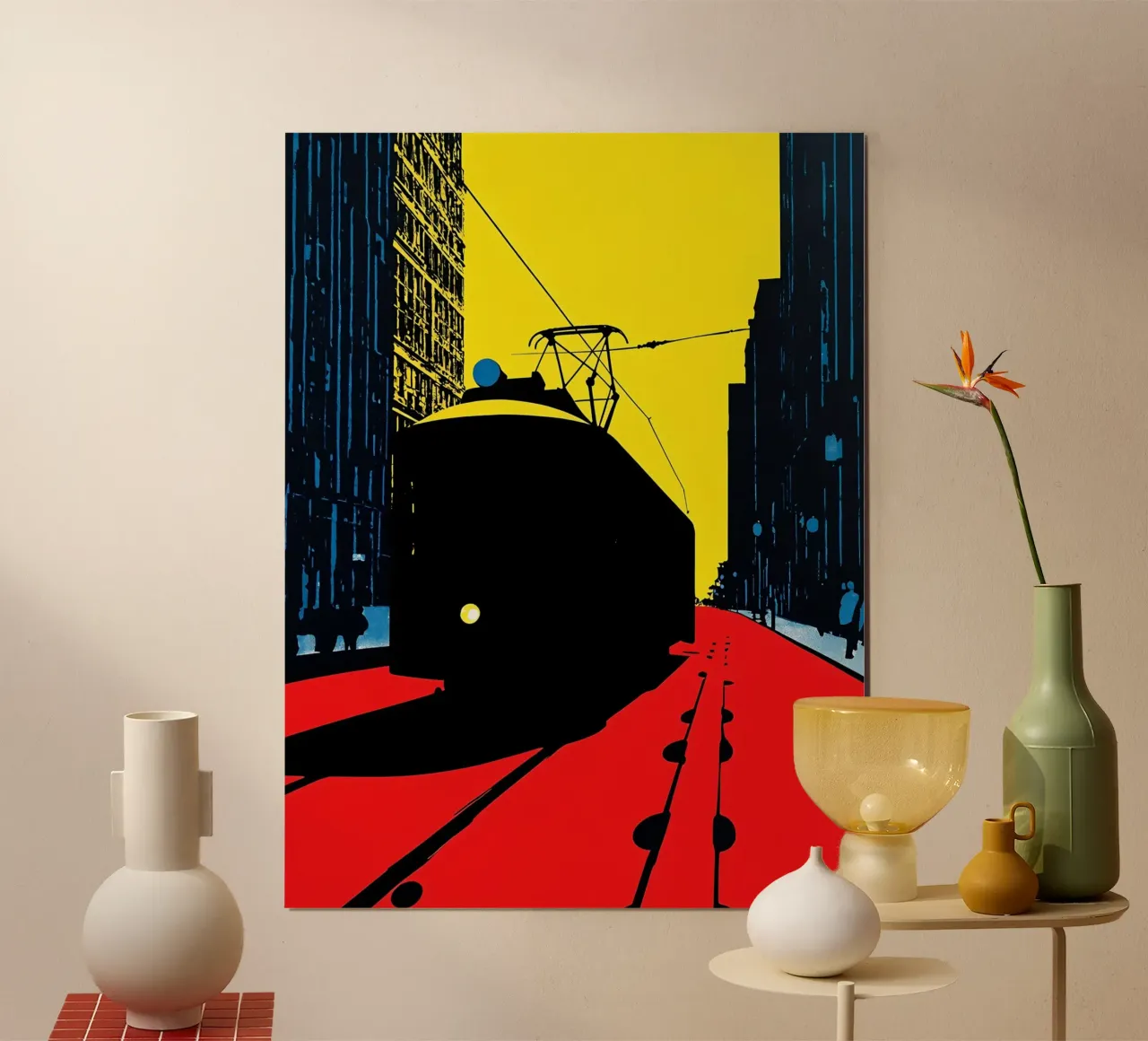Tram - Pop Art carta hahnemühle da ColorCrash Gallery