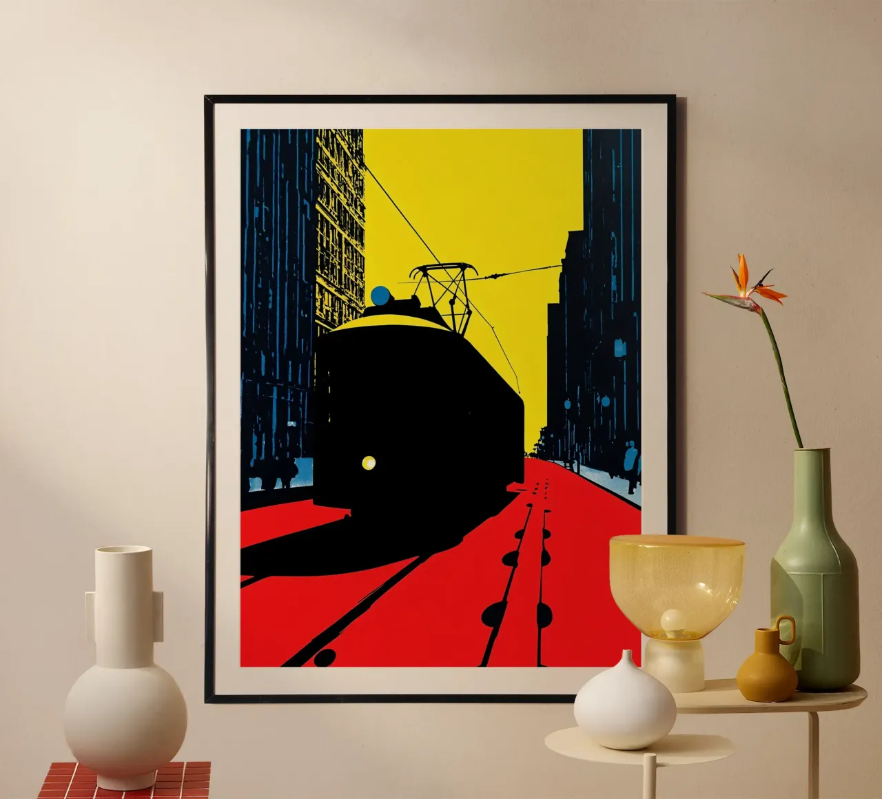 Tram - Pop Art carta hahnemühle da ColorCrash Gallery