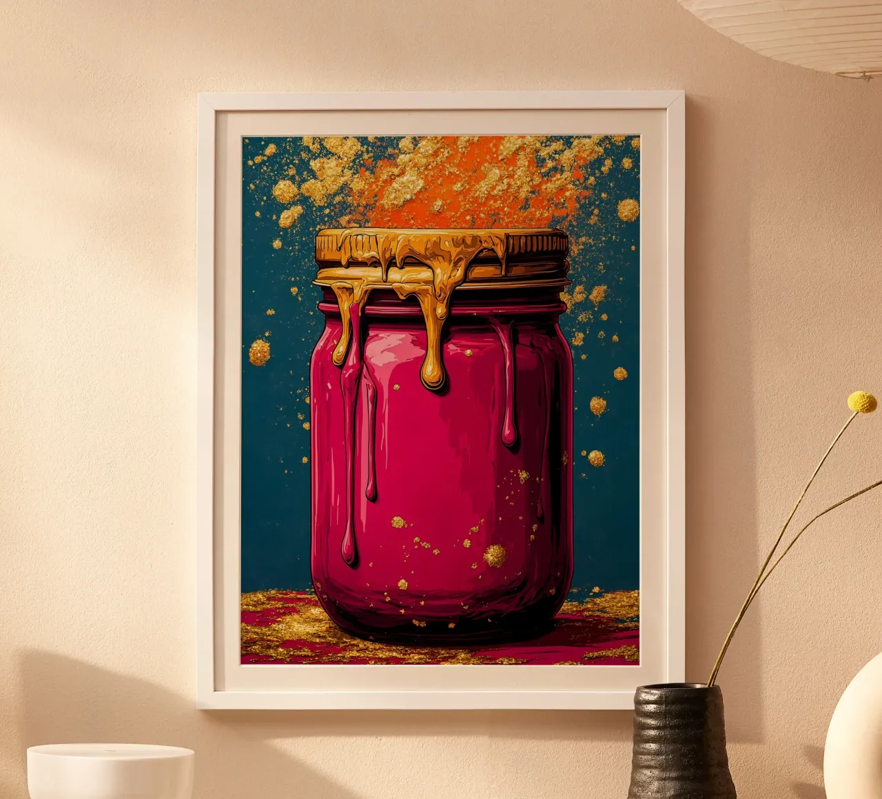 Vaso di vetro - Pop Art poster con telaio in alluminio da ColorCrash Gallery