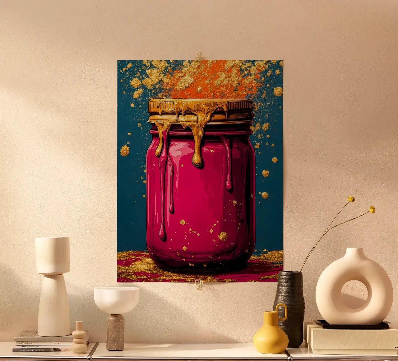Vaso di vetro - Pop Art poster con telaio in alluminio da ColorCrash Gallery