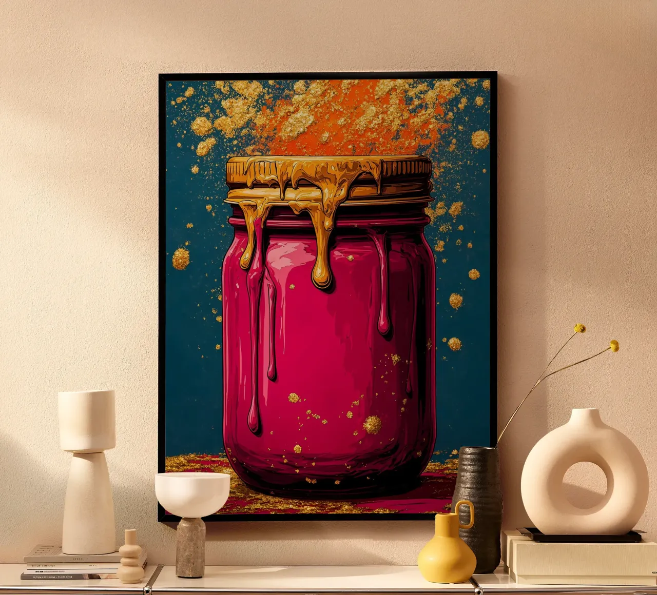 Vaso di vetro - Pop Art poster con telaio in alluminio da ColorCrash Gallery