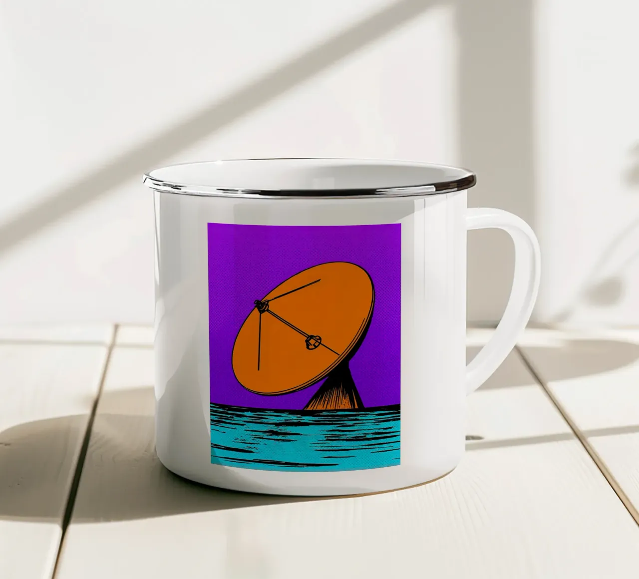 Parabola satellitare - Pop Art tazza in smalto da ColorCrash Gallery