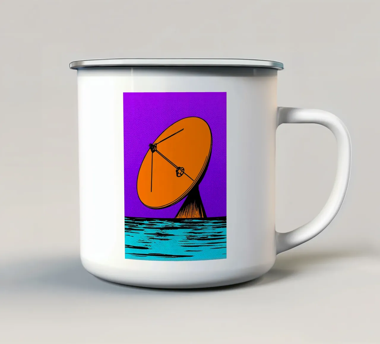Parabola satellitare - Pop Art tazza in smalto da ColorCrash Gallery