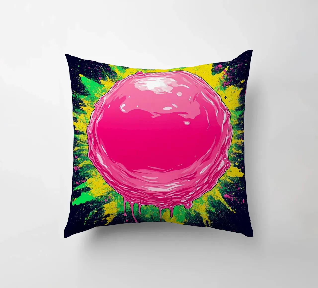 Rosa Bubble Pop - Pop Art cuscino da ColorCrash Gallery