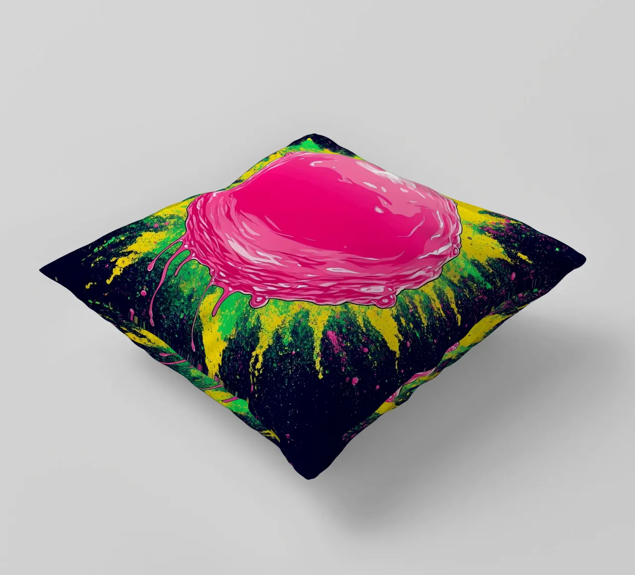 Rosa Bubble Pop - Pop Art cuscino da ColorCrash Gallery