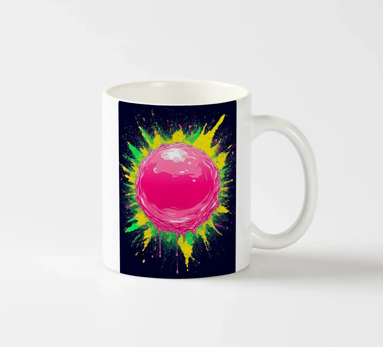 Rosa Bubble Pop - Pop Art tazza in ceramica da ColorCrash Gallery