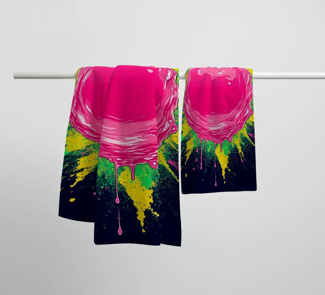 Rosa Bubble Pop - Pop Art asciugamano da bagno da ColorCrash Gallery