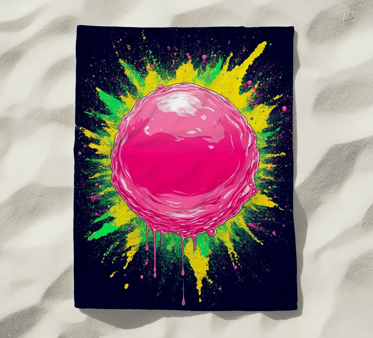 Rosa Bubble Pop - Pop Art telo mare da ColorCrash Gallery