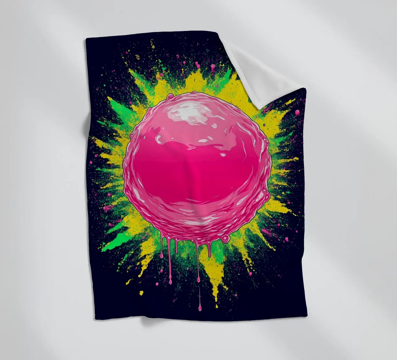 Rosa Bubble Pop - Pop Art coperta in pile da ColorCrash Gallery