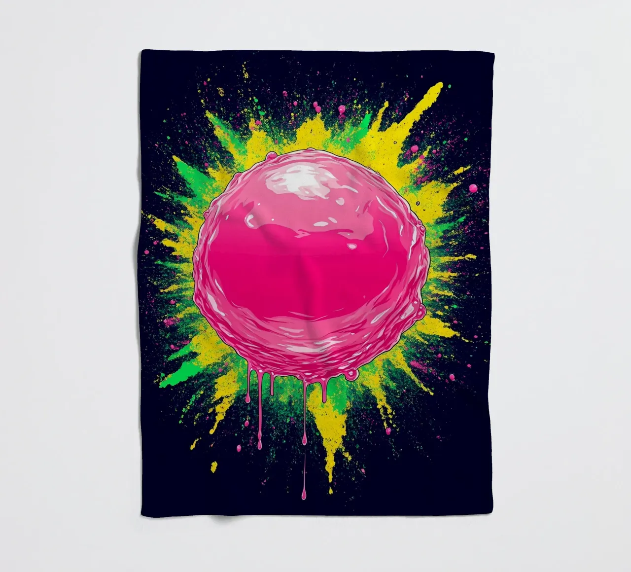 Rosa Bubble Pop - Pop Art coperta in pile da ColorCrash Gallery