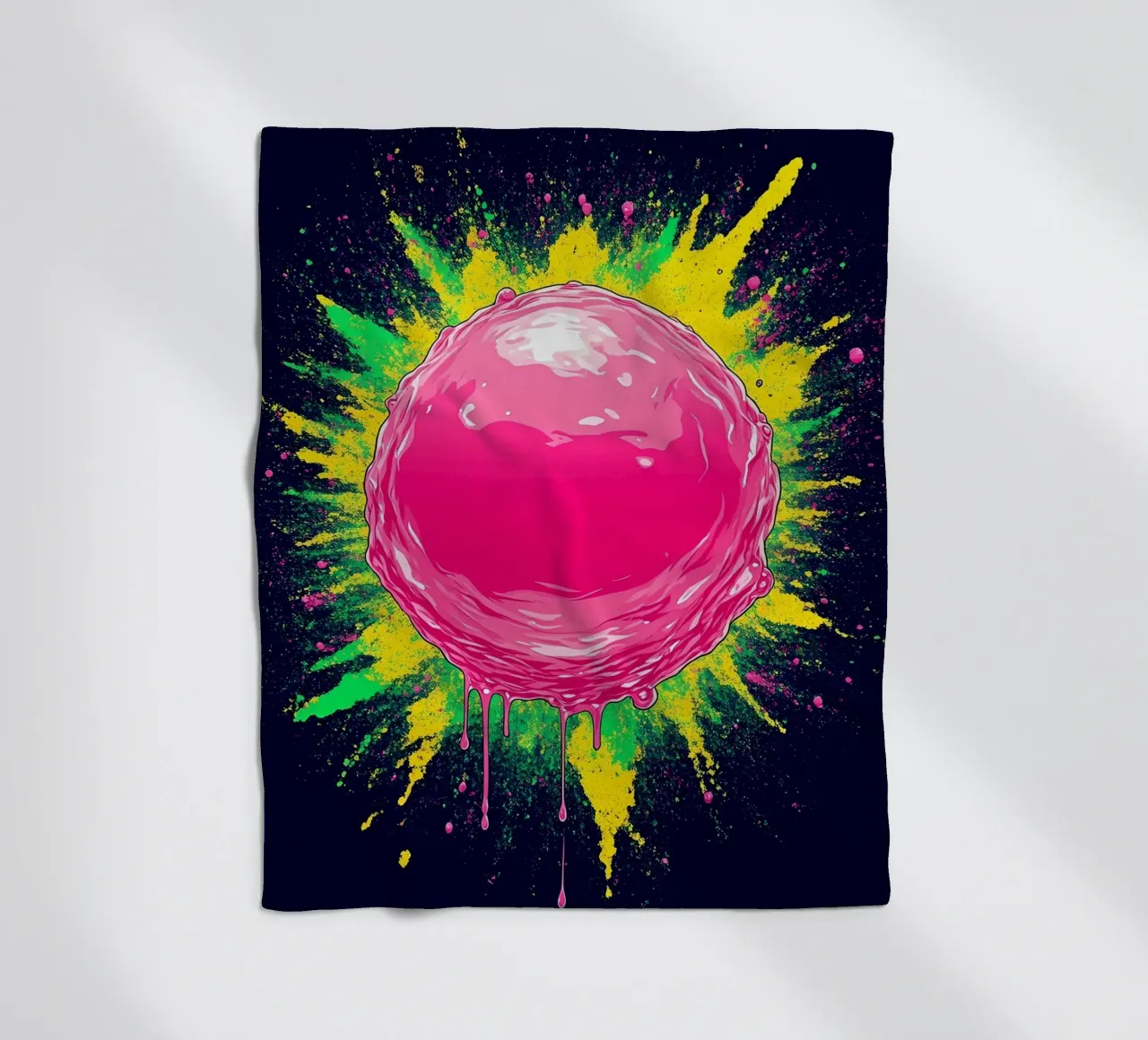 Rosa Bubble Pop - Pop Art coperta in pile da ColorCrash Gallery