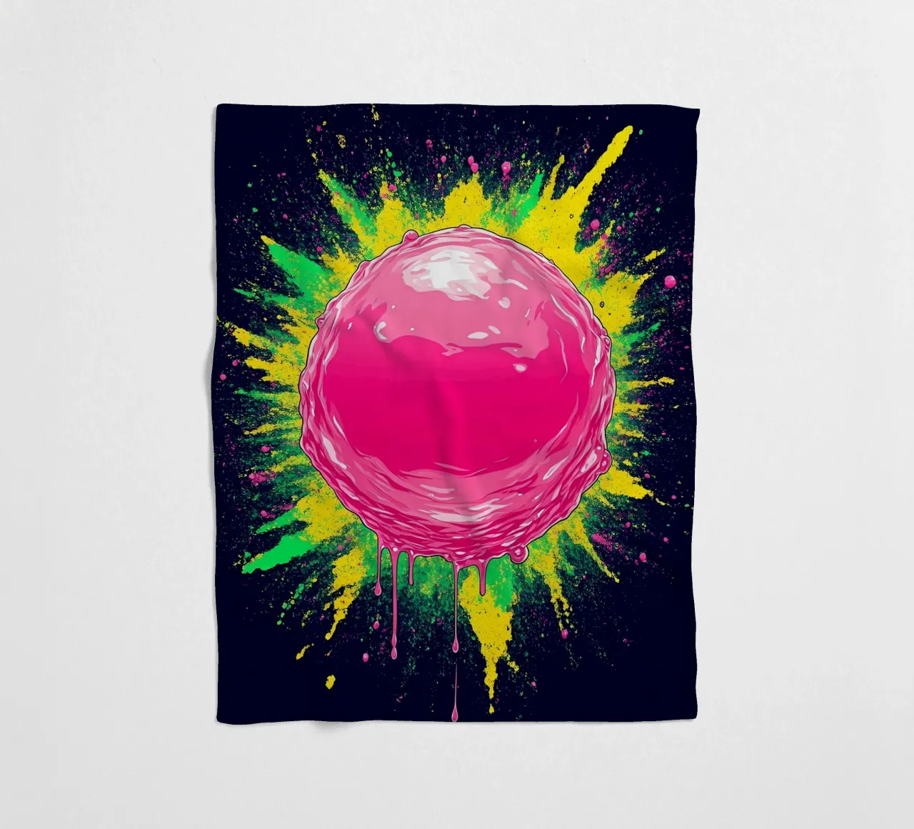 Rosa Bubble Pop - Pop Art coperta in pile da ColorCrash Gallery