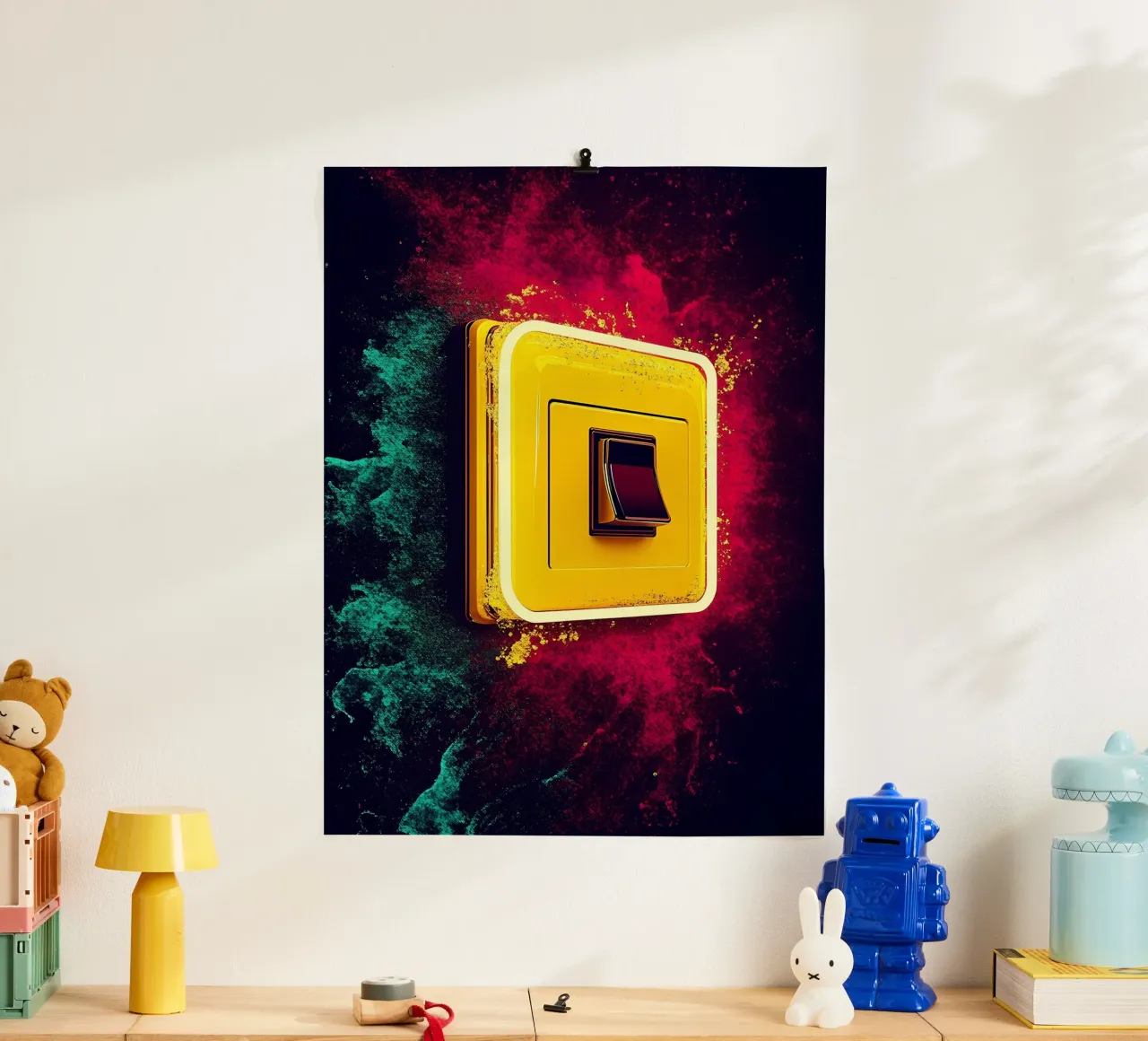 Interruttore della luce - Pop Art carta hahnemühle da ColorCrash Gallery