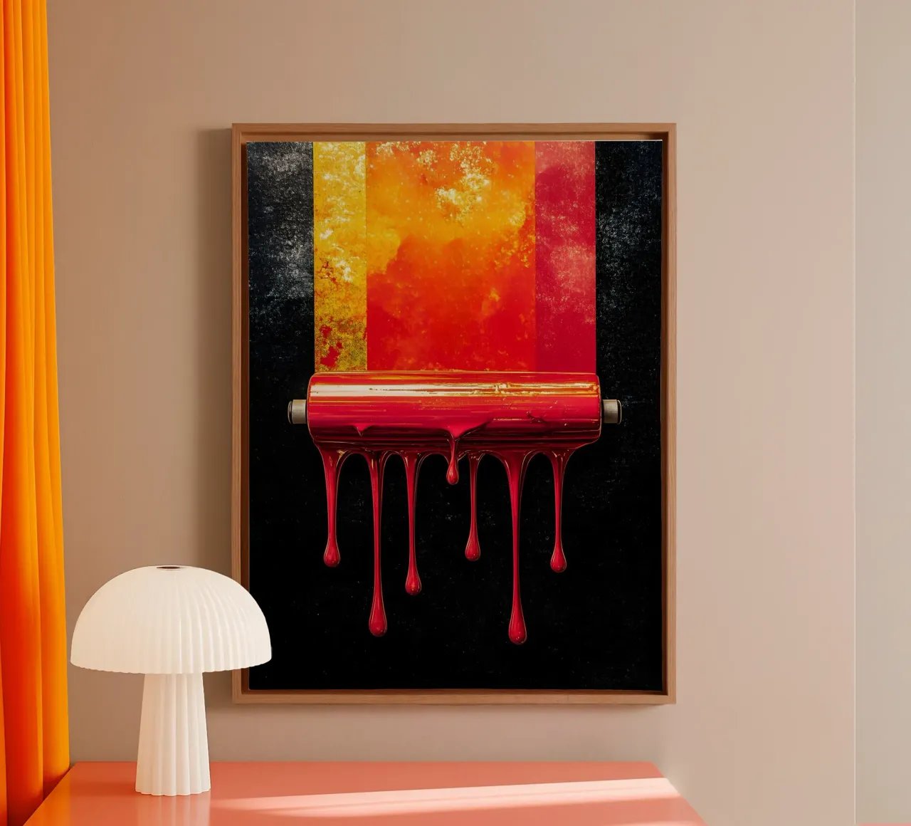 Verfroller - Pop Art canvas met Baklijst van ColorCrash Gallery