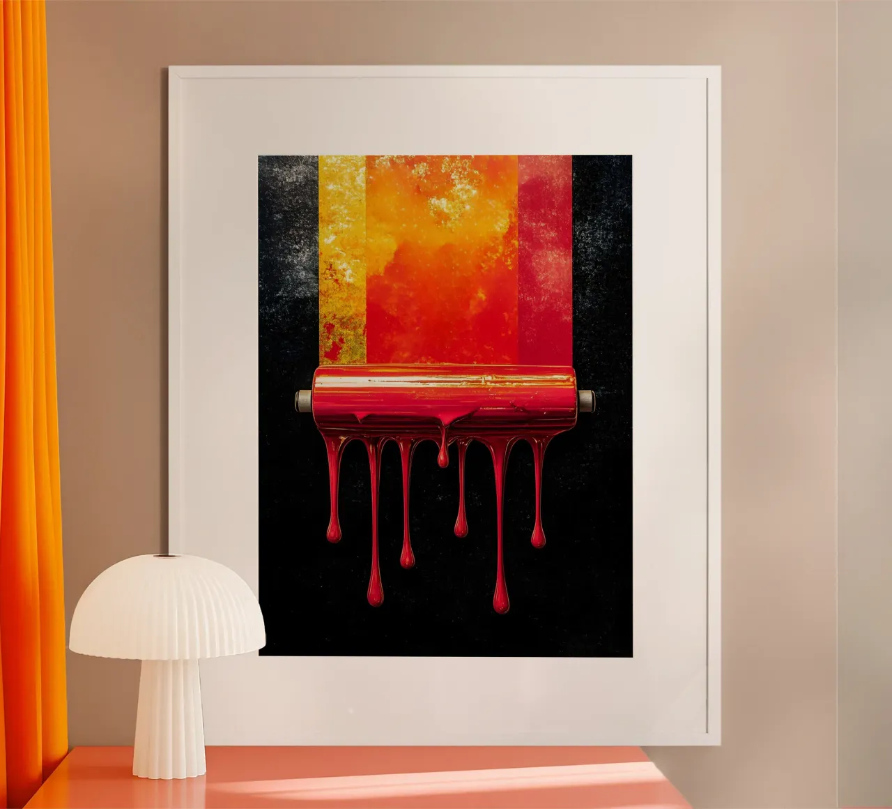 Rullo di vernice - Pop Art poster con telaio in plastica da ColorCrash Gallery