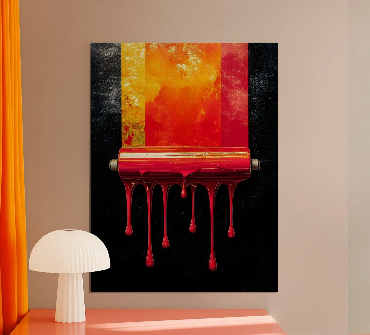 Rullo di vernice - Pop Art poster con telaio in plastica da ColorCrash Gallery