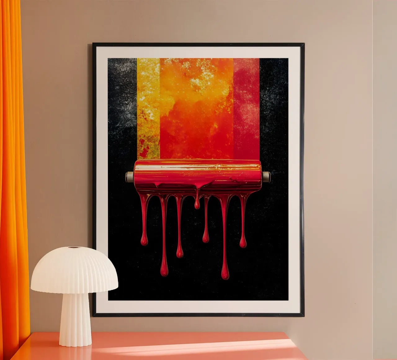 Rullo di vernice - Pop Art poster con telaio in plastica da ColorCrash Gallery