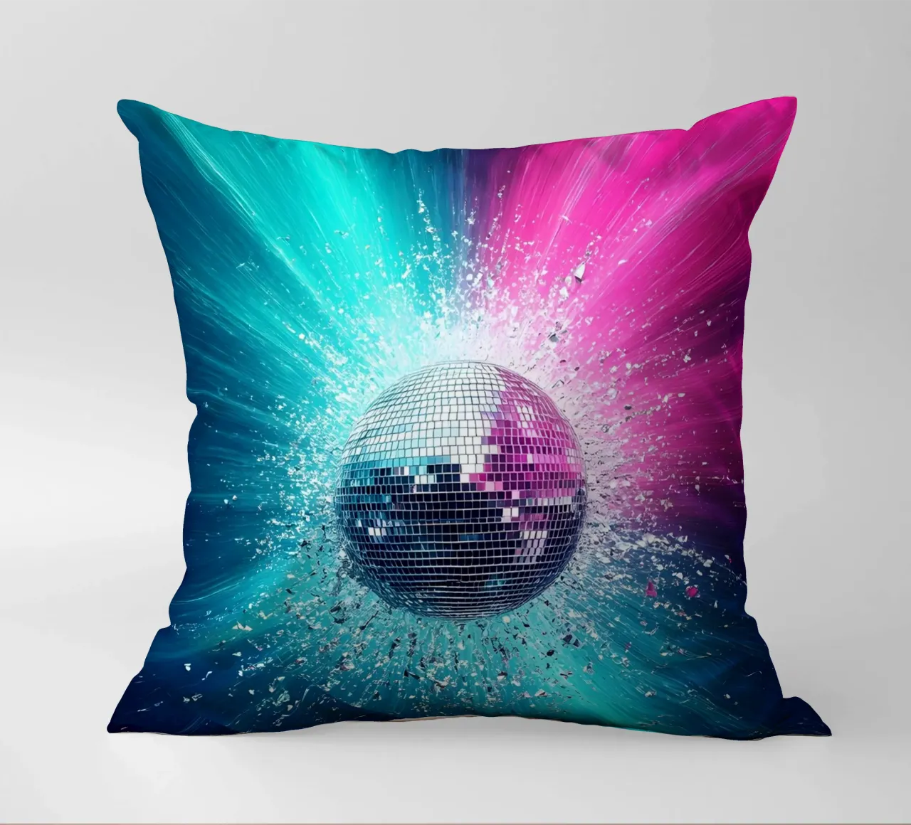 Palla da discoteca colorata - Pop Art cuscino da ColorCrash Gallery