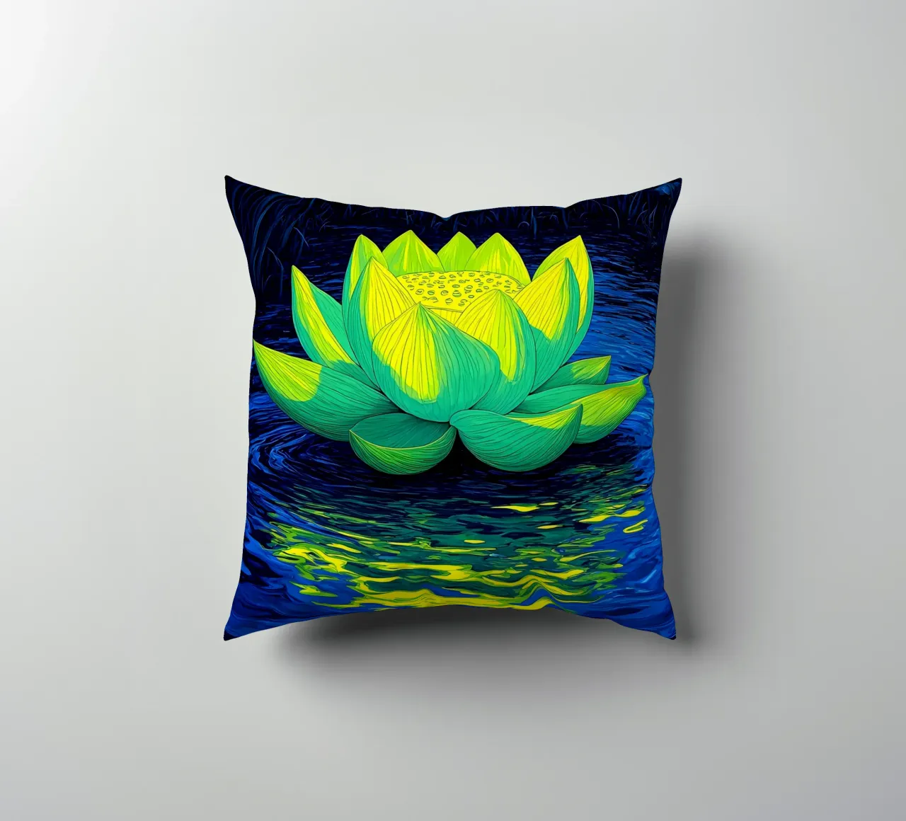 Lotus On Water - Pop Art decorative cushion by ColorCrash Gallery