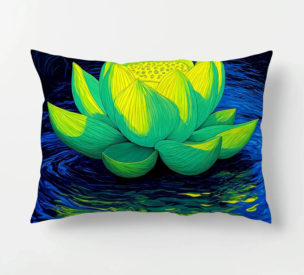 Lotus On Water - Pop Art decorative cushion by ColorCrash Gallery