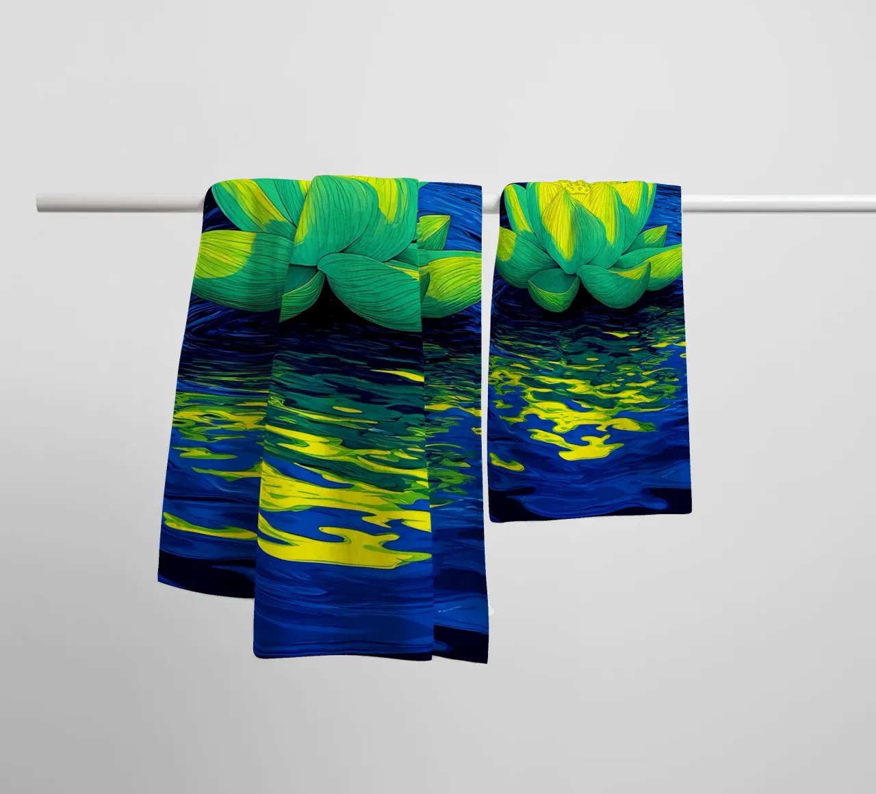 Loto sull'acqua - Pop Art asciugamano da bagno da ColorCrash Gallery