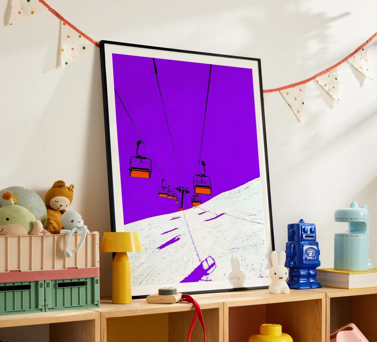 Ski Lift - Pop Art hahnemühle by ColorCrash Gallery