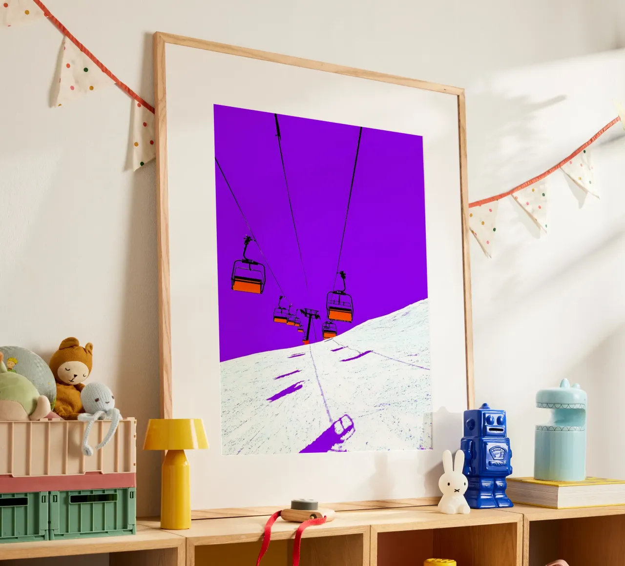 Ski Lift - Pop Art hahnemühle by ColorCrash Gallery