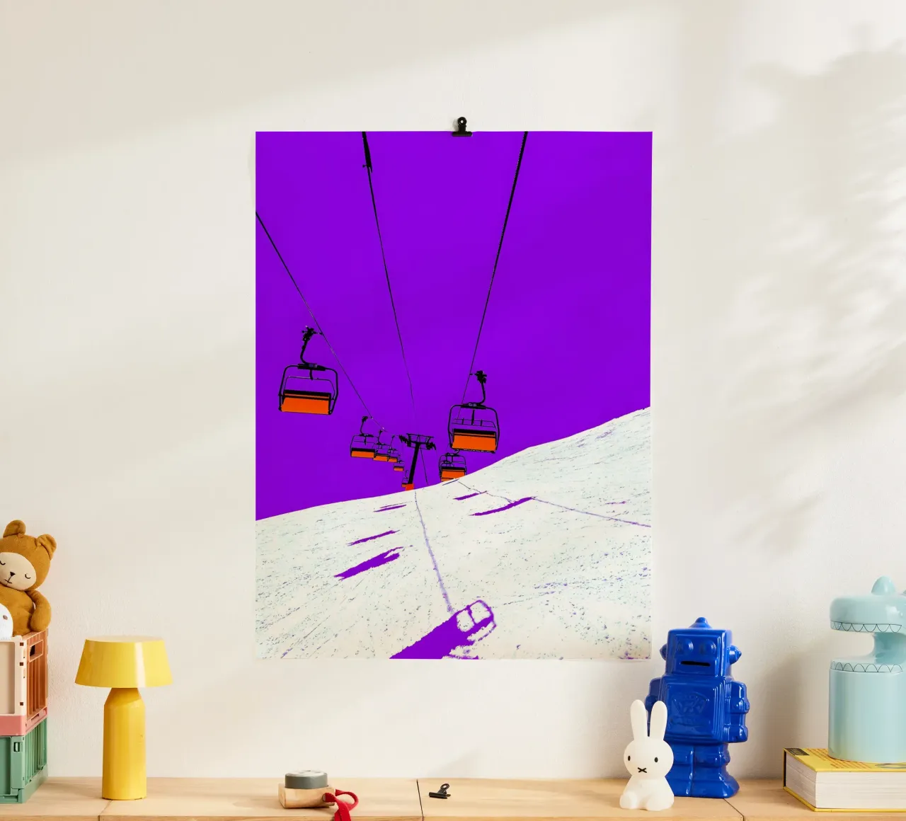 Ski Lift - Pop Art hahnemühle by ColorCrash Gallery