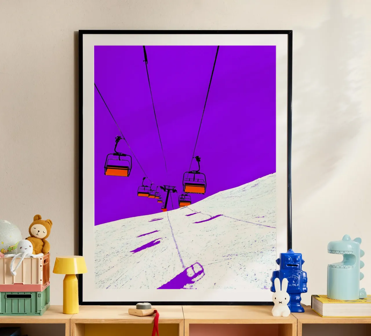 Ski Lift - Pop Art hahnemühle by ColorCrash Gallery