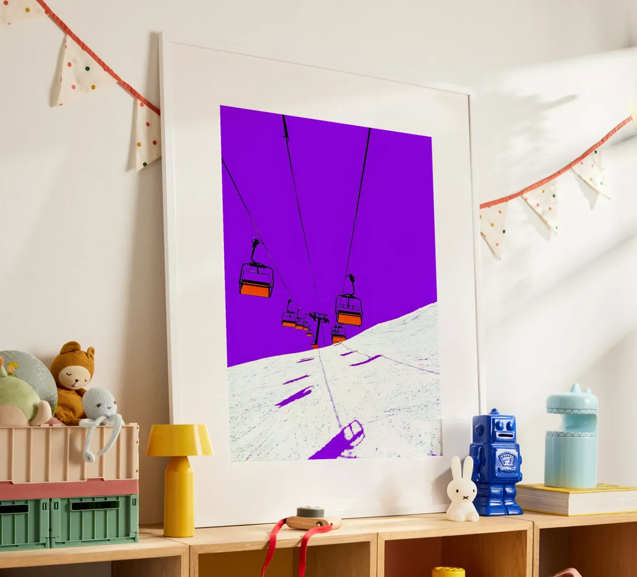 Ski Lift - Pop Art hahnemühle by ColorCrash Gallery