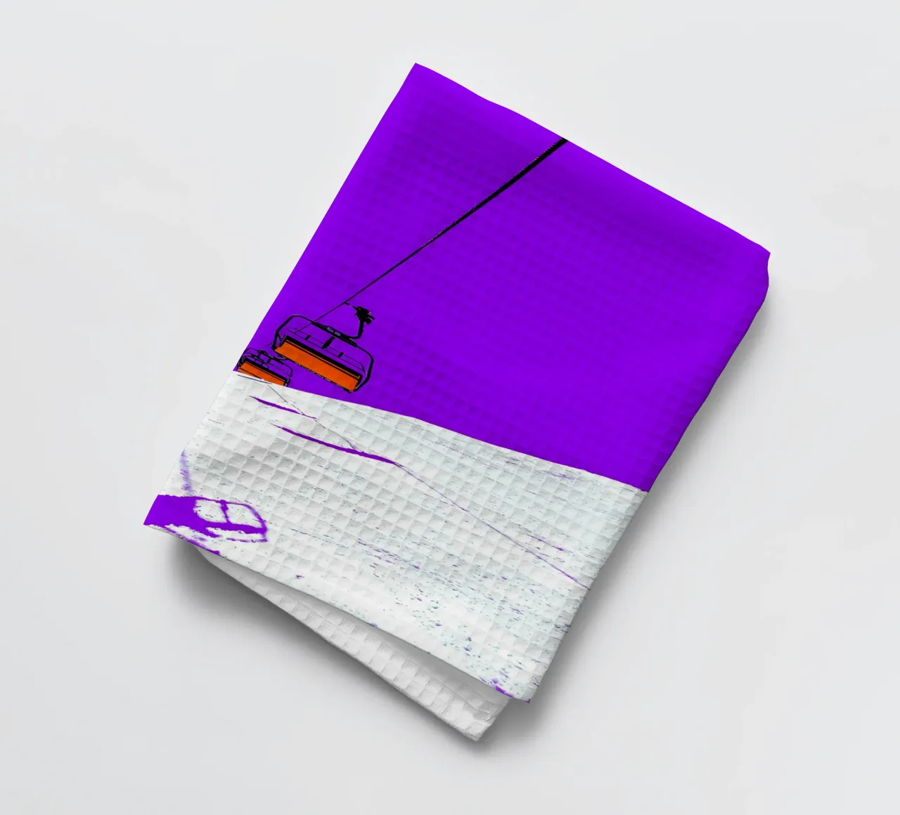 Ski Lift - Pop Art tea towel by ColorCrash Gallery