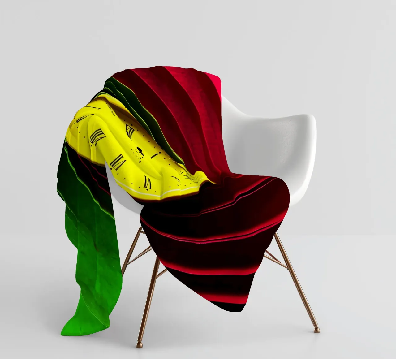 Uhr - Pop Art Fleecedecke von ColorCrash Gallery