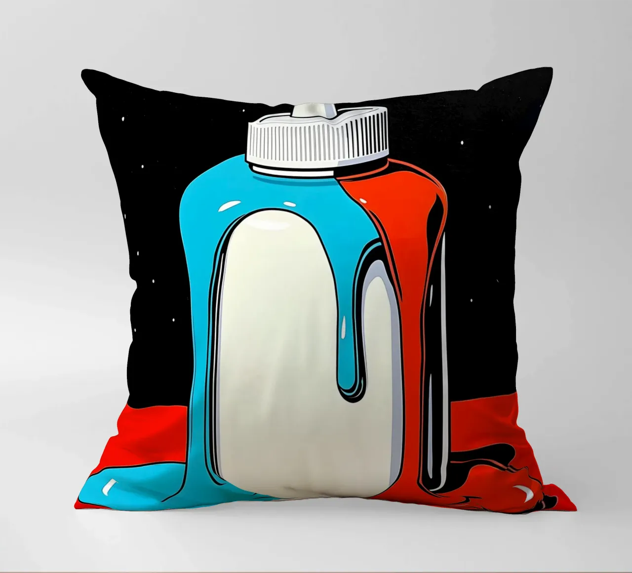 Bottiglia di colla - Pop Art cuscino da ColorCrash Gallery